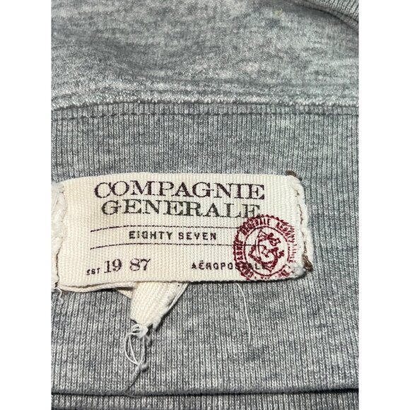 Aeropostale Gray Mens Medium Hoodie Sweatshirt ButtonUp Neck Drawstring Y2K - Picture 5 of 9